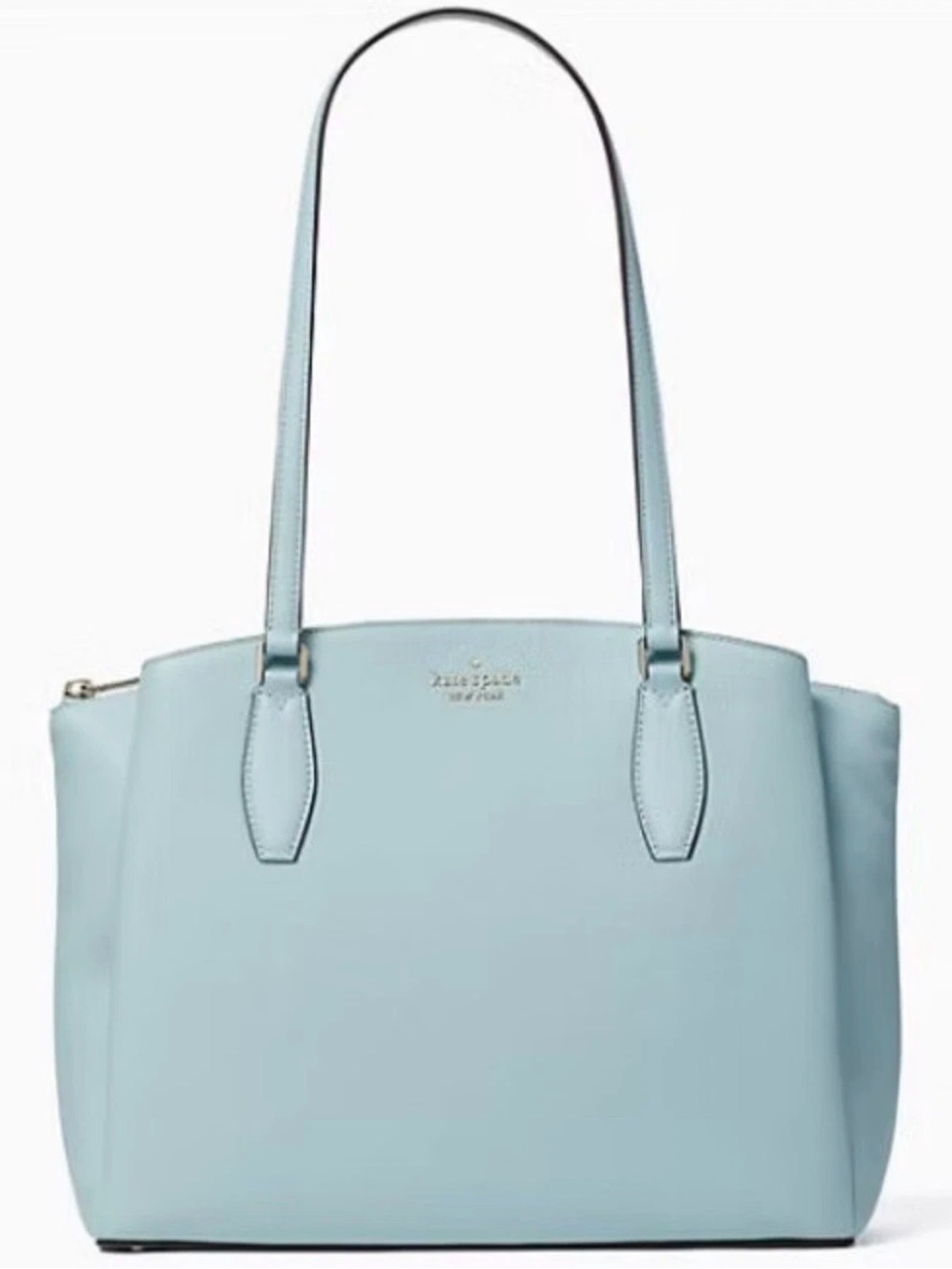 Kate Spade New York Monet Large Triple Compartment Leather Tote Cloud Mist Blue